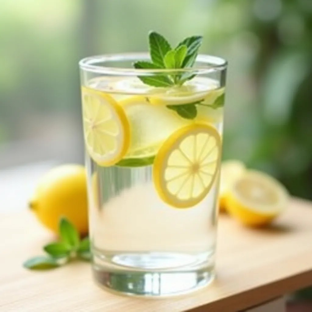 Pahar cu apă și lămâie